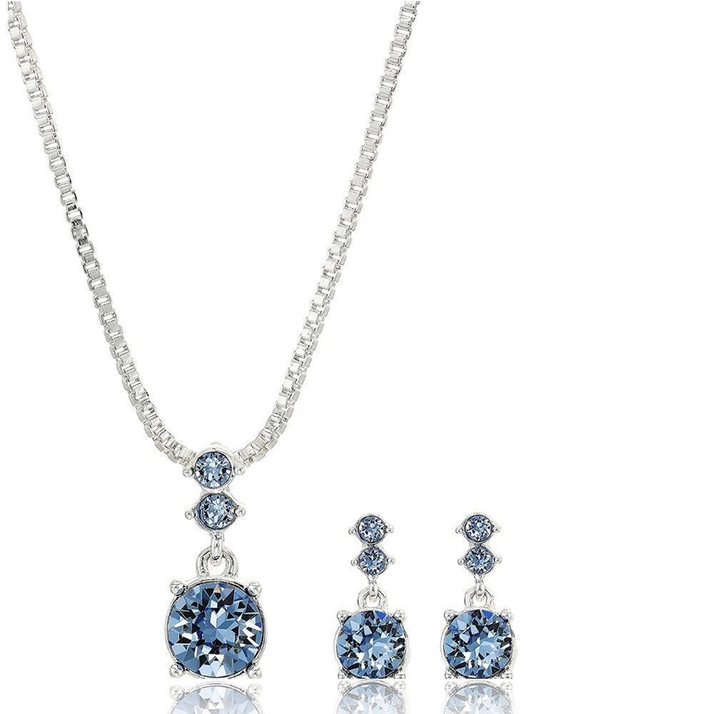 NIB Nine West Sterling Silver Necklace & Earrings